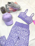 Conjunto Top bra de tirantes, Leggings y gorra deportivos para entrenamiento, gimnasio, yoga