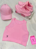Conjunto Deportivo Mujer Crop Top , tennis y Gorra , Entrenamiento, GYM, Yoga, Fitness