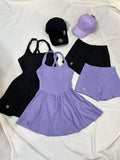 Conjunto Vestido, Shorts y gorra Deportivo para Mujer - Entrenamiento, GYM, Yoga, Fitness