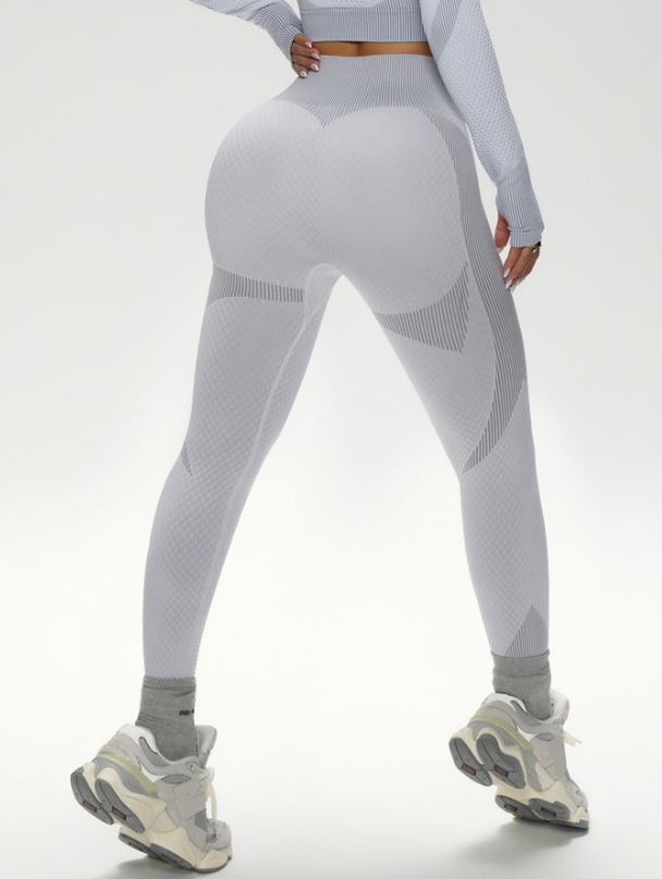 女士运动紧身裤提臀，米色，锻炼，健身房，瑜伽，健身