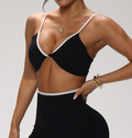 Top bra deportivo para mujer, espalda cubierta, entrenamiento en color negro, GYM, Yoga, fitness