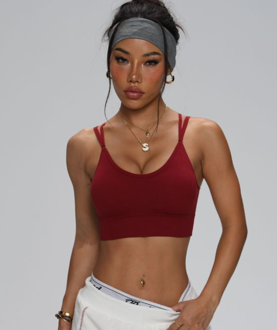 Top bra deportivo para mujer con tirantes cruzados, para entrenamiento, gimnasio, yoga, fitness