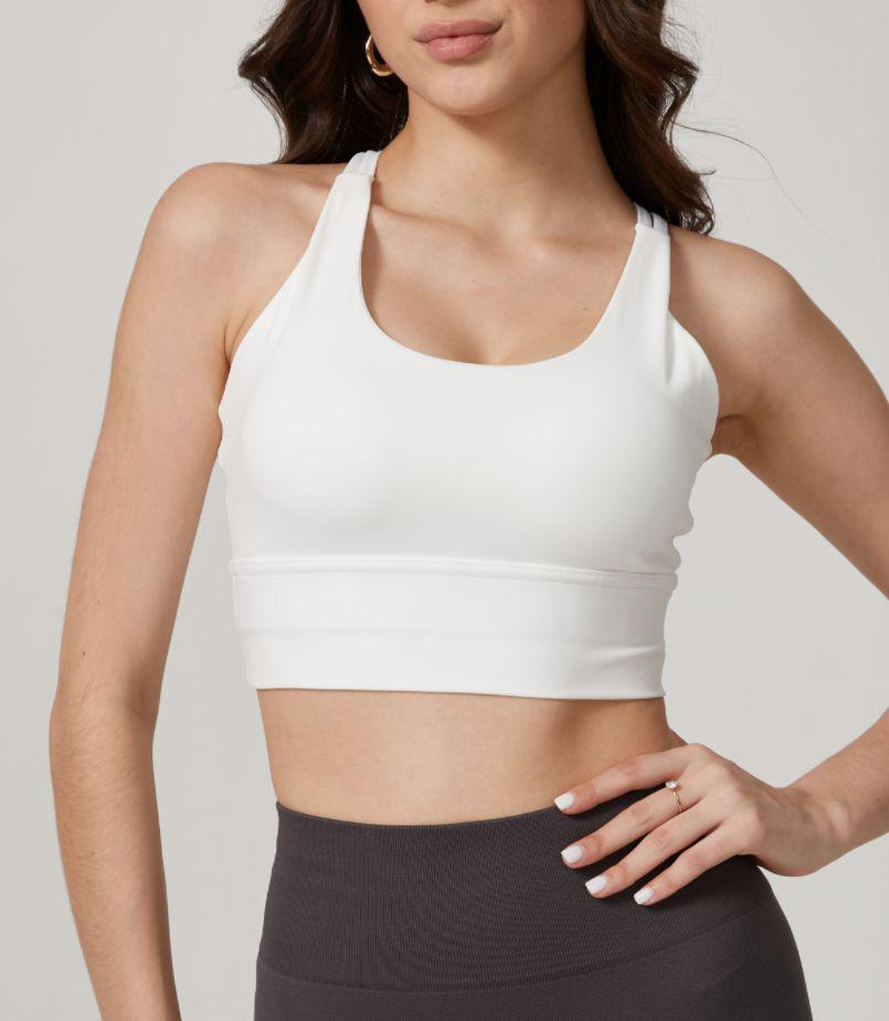 Top bra deportivo para mujer con tirantes cruzados, sin espalda, para entrenamiento, gimnasio, yoga, fitness