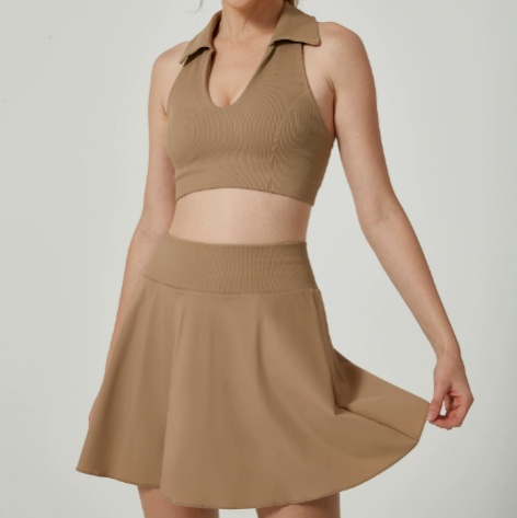Vestido y gorra deportivo para mujer, sin mangas, ajustado, para entrenamiento, golf, tenis, fitness