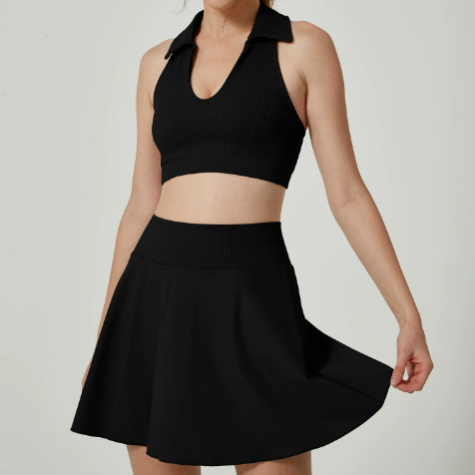 Vestido y gorra deportivo para mujer, sin mangas, ajustado, para entrenamiento, golf, tenis, fitness