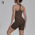 Conjunto Top bra de tirantes y Shorts deportivos para entrenamiento, moldean el cuerpo, gimnasio, yoga