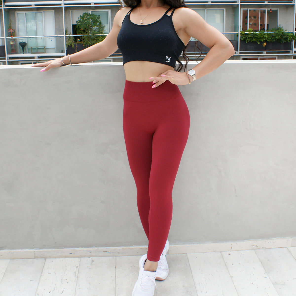 Burgundy Sports Leggings for Women, GYM, Yoga